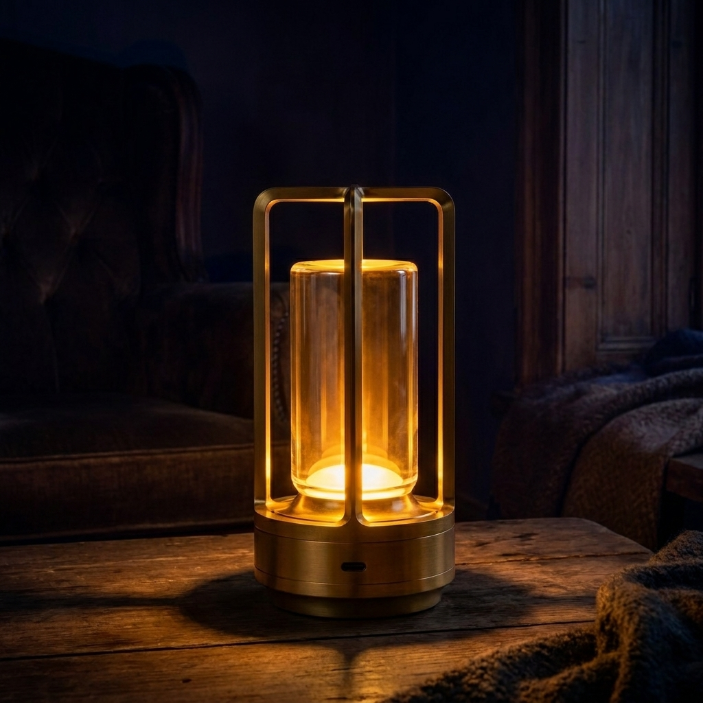 Sfeerfoto — donkere kamer ambergloed