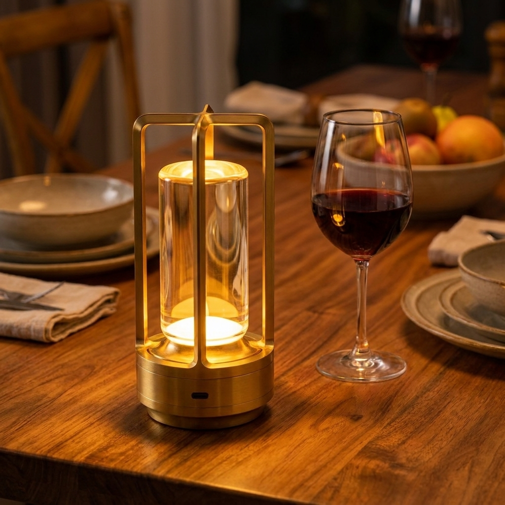 Lifestyle — eettafel met wijnglas
