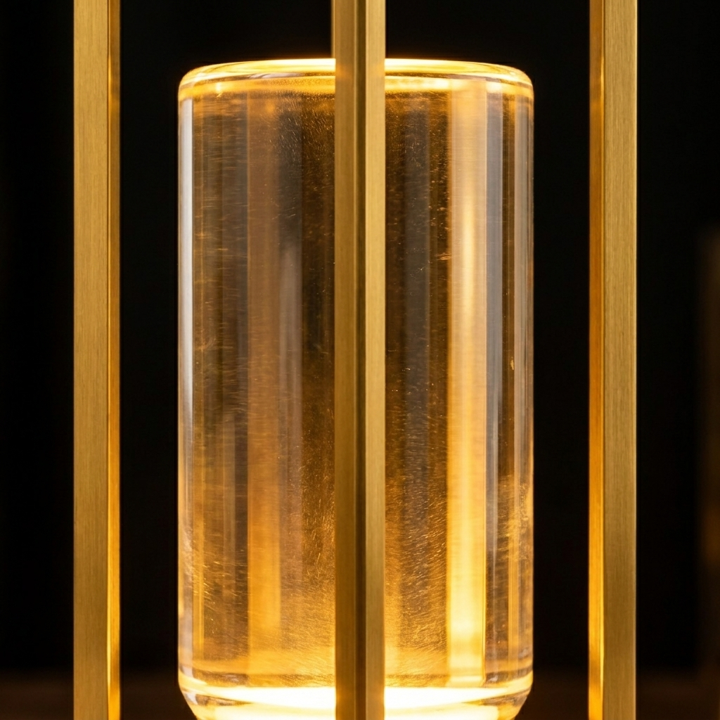 Detail — kristalglas verlicht frontaal
